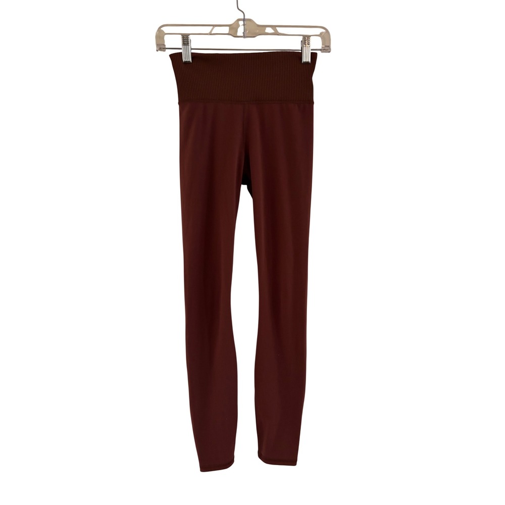 Vuori Legging Marsala Red Brown High Rise Ribbed Waistband  XS